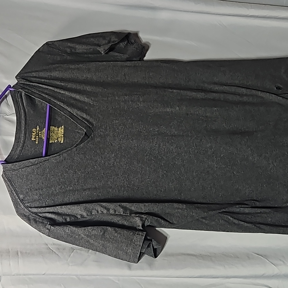 Polo by Ralph Lauren Men's Charcoal Gray V‑Neck Short Sleeve Tee